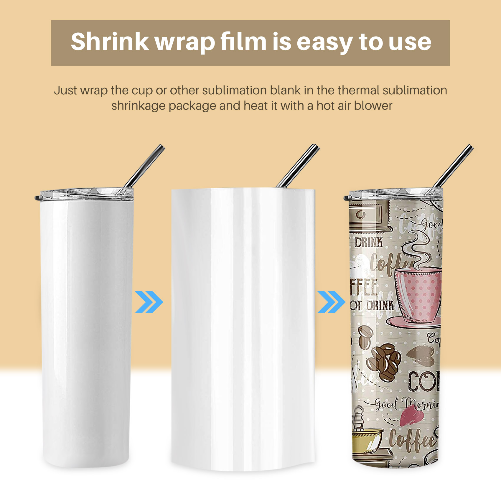 Sublimation Mug White - Selongsong Plastik Sublimasi A19F-8X12 Inci, 60